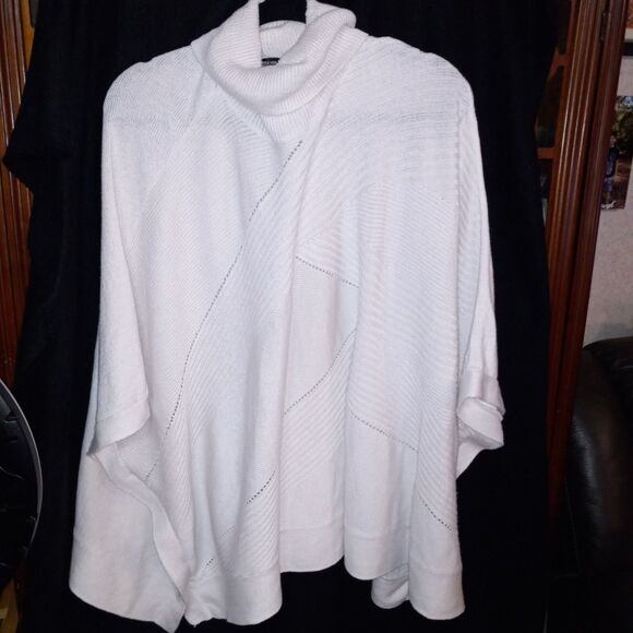 Simply VERA Cream Cowl Neck Sweater Cape Size Clunky Boxy Hang 80 Vibes XL  XXL - Picture 1 of 8